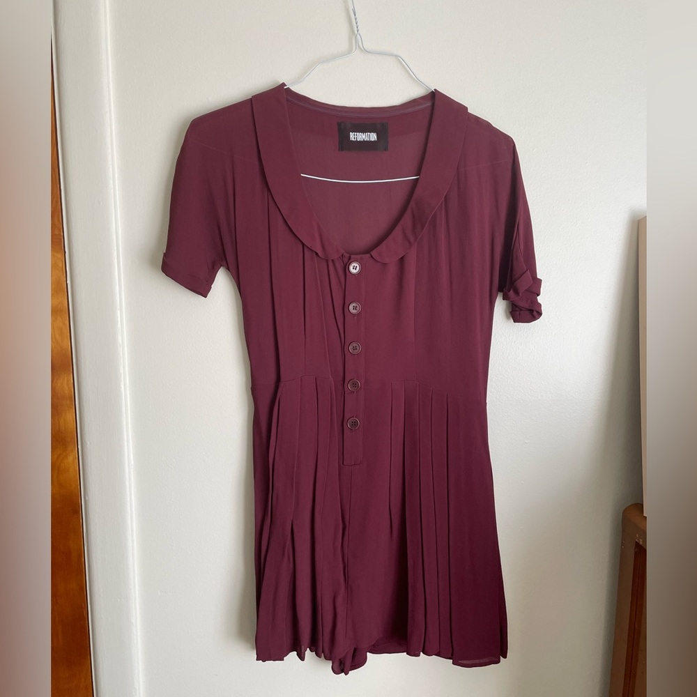 Reformation Pali Dress / Romper | Maroon, Size 2